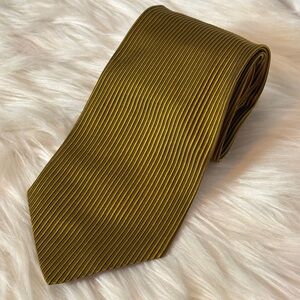 Emilio Romano 100% Silk Italian Made men’s tie Striped Gold menswear men’s acces